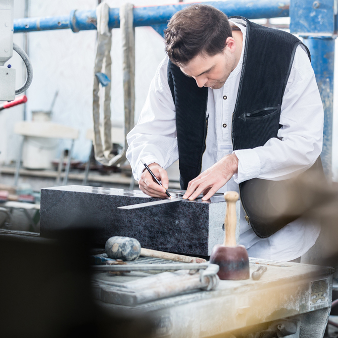 La marbrerie funéraire des Pompes Funèbres Duranton